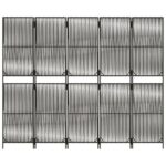 vidaXL Paraván 5 panelov sivý polyratan – Obrázok 5