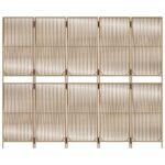 vidaXL Paraván 5 panelov béžový polyratan – Obrázok 5