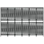 vidaXL Paraván 6 panelov čierny polyratan – Obrázok 5