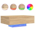 vidaXL konferenčný stolík s LED osvetlením dub sonoma 85x55x31 cm – Obrázok 2