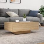 vidaXL konferenčný stolík s LED osvetlením dub sonoma 85x55x31 cm – Obrázok 4