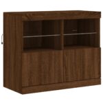 vidaXL Komoda s LED svetlami hnedý dub 81x37x67 cm – Obrázok 3