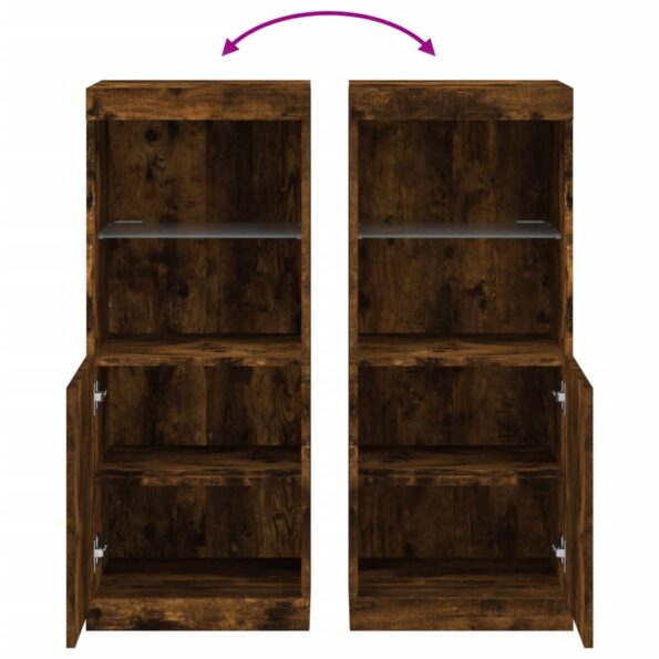 vidaXL Komoda s LED svetlami dymový dub 41x37x100 cm – Obrázok 10