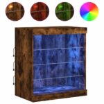 vidaXL Komoda s LED svetlami dymový dub 60,5x37x67 cm – Obrázok 2