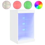 vidaXL Komoda s LED svetlami biela 41x37x67 cm – Obrázok 2