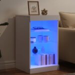 vidaXL Komoda s LED svetlami biela 41x37x67 cm – Obrázok 4
