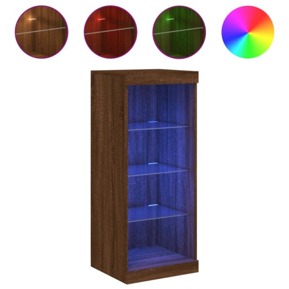 vidaXL Komoda s LED svetlami hnedý dub 41x37x100 cm – Obrázok 2