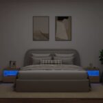 vidaXL Nočné stolíky s LED svetlami 2 ks dub sonoma 50x40x45 cm – Obrázok 4