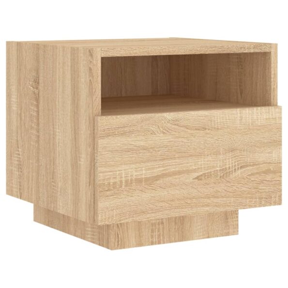 vidaXL Nočné stolíky s LED svetlami 2 ks dub sonoma 40x39x37 cm – Obrázok 7