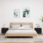 vidaXL Nástenné nočné skrinky s LED osvetlením 2 ks čierne – Obrázok 3