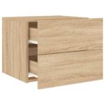vidaXL Nástenné nočné skrinky s LED osvetlením 2 ks dub sonoma – Obrázok 7