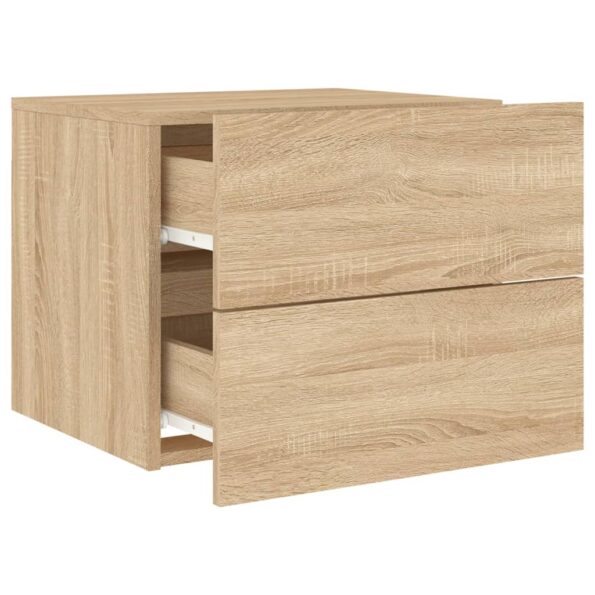 vidaXL Nástenné nočné skrinky s LED osvetlením 2 ks dub sonoma – Obrázok 7