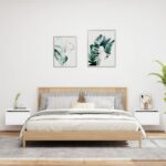 vidaXL Nástenné nočné skrinky s LED osvetlením 2 ks biele – Obrázok 3