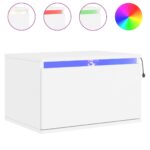 vidaXL Nástenné nočné skrinky s LED osvetlením 2 ks biele – Obrázok 5