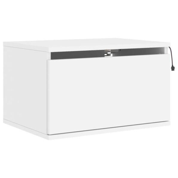 vidaXL Nástenné nočné skrinky s LED osvetlením 2 ks biele – Obrázok 6