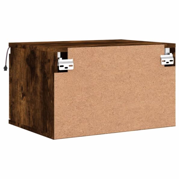 vidaXL Nástenná nočná skrinka s LED osvetlením dymový dub – Obrázok 9