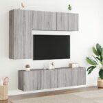 vidaXL TV skrinky nástenné 2 ks sivé sonoma 60x30x41 cm – Obrázok 3