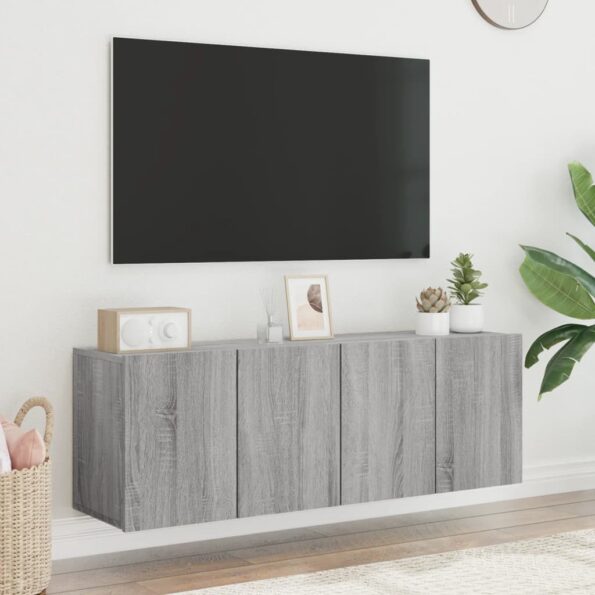 vidaXL TV skrinky nástenné 2 ks sivé sonoma 60x30x41 cm – Obrázok 4