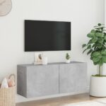 vidaXL TV skrinka nástenná betónovo sivá 100x30x41 cm – Obrázok 3