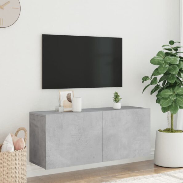 vidaXL TV skrinka nástenná betónovo sivá 100x30x41 cm – Obrázok 3