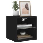 vidaXL TV nástenné skrinky s LED svetlami 2 ks čierne 30x28,5x30 cm – Obrázok 6