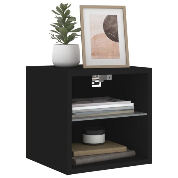 vidaXL TV nástenné skrinky s LED svetlami 2 ks čierne 30x28,5x30 cm – Obrázok 6