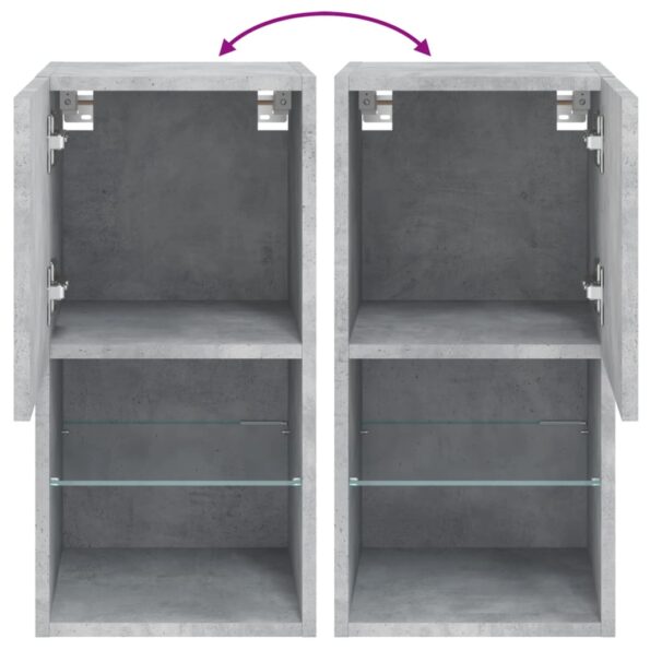 vidaXL TV skrinky s LED svetlami 2 ks betónovo-sivé 30,5x30x60 cm – Obrázok 12