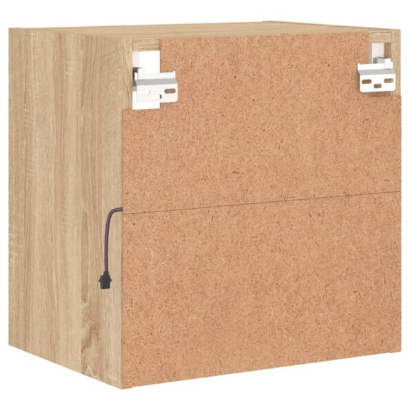 vidaXL Nočný stolík s LED svetlami nástenný dub sonoma – Obrázok 9