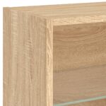 vidaXL Nočný stolík s LED svetlami nástenný dub sonoma – Obrázok 10