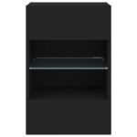 vidaXL TV nástenná skrinka s LED svetlami čierna 40x30x60,5 cm – Obrázok 9