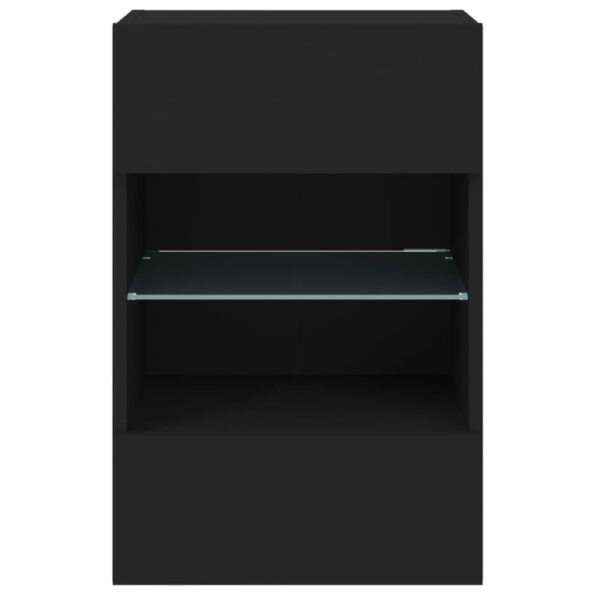 vidaXL TV nástenná skrinka s LED svetlami čierna 40x30x60,5 cm – Obrázok 9