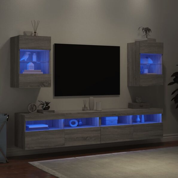 VXL8721012256736_g_en_hd_1.jpg vidaXL TV nástenné skrinky s LED svetlami 2ks sivé sonoma 40x30x60,5cm – Obrázok 3