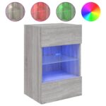 vidaXL TV nástenné skrinky s LED svetlami 2ks sivé sonoma 40x30x60,5cm – Obrázok 6