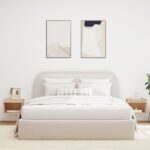 vidaXL Nočné stolíky s LED svetlami nástenné 2 ks dub sonoma – Obrázok 3