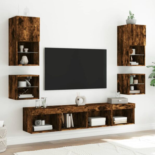 VXL8721012257054_g_en_hd_2.jpg vidaXL Nočný stolík s LED svetlami nástenný dymový dub – Obrázok 4