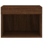 vidaXL Nočné stolíky s LED svetlami nástenné 2 ks hnedý dub – Obrázok 9