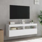 vidaXL TV nástenné skrinky s LED svetlami 2 ks biele 60x30x40 cm – Obrázok 5