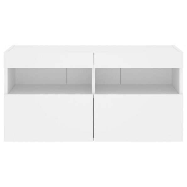 vidaXL TV nástenná skrinka s LED svetlami biela 80x30x40 cm – Obrázok 9