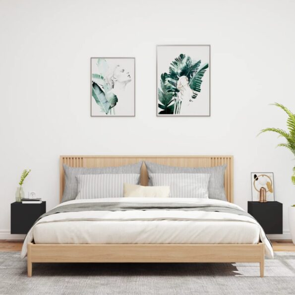 vidaXL TV nástenné skrinky s LED svetlami 2 ks čierne 30,5x35x30 cm – Obrázok 4