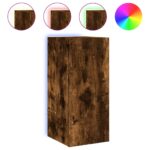 vidaXL TV nástenná skrinka s LED svetlami dymový dub 30,5x35x70 cm – Obrázok 2