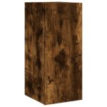 vidaXL TV nástenná skrinka s LED svetlami dymový dub 30,5x35x70 cm – Obrázok 3