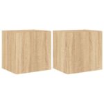 vidaXL TV nástenné skrinky s LED svetlami 2 ks dub sonoma 40,5x35x40cm – Obrázok 2