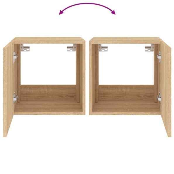 vidaXL TV nástenné skrinky s LED svetlami 2 ks dub sonoma 40,5x35x40cm – Obrázok 12