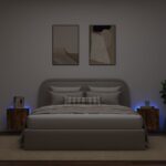 vidaXL TV nástenné skrinky s LED svetlami 2 ks dymový dub 40,5x35x40cm – Obrázok 3