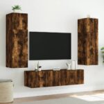 vidaXL TV nástenná skrinka s LED svetlami dymový dub 60x35x31 cm – Obrázok 5