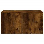 vidaXL TV nástenná skrinka s LED svetlami dymový dub 60x35x31 cm – Obrázok 9