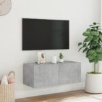vidaXL TV nástenná skrinka s LED svetlami betónovo sivá 80x35x31 cm – Obrázok 4