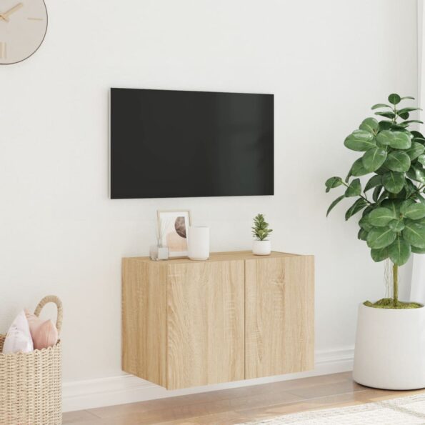 vidaXL TV nástenná skrinka s LED svetlami dub sonoma 60x35x41 cm – Obrázok 5