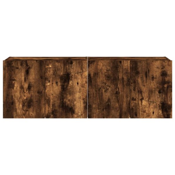 vidaXL TV nástenné skrinky s LED svetlami 2 ks dymový dub 60x35x41 cm – Obrázok 8