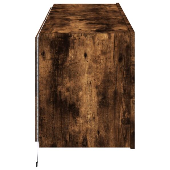 vidaXL TV nástenné skrinky s LED svetlami 2 ks dymový dub 60x35x41 cm – Obrázok 9